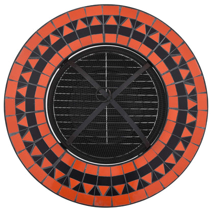 vidaXL Mosaic Fire Pit Table Terracotta and White 68 cm Ceramic