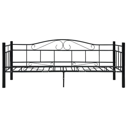vidaXL Daybed Frame without Mattress Black Metal 90x200cm