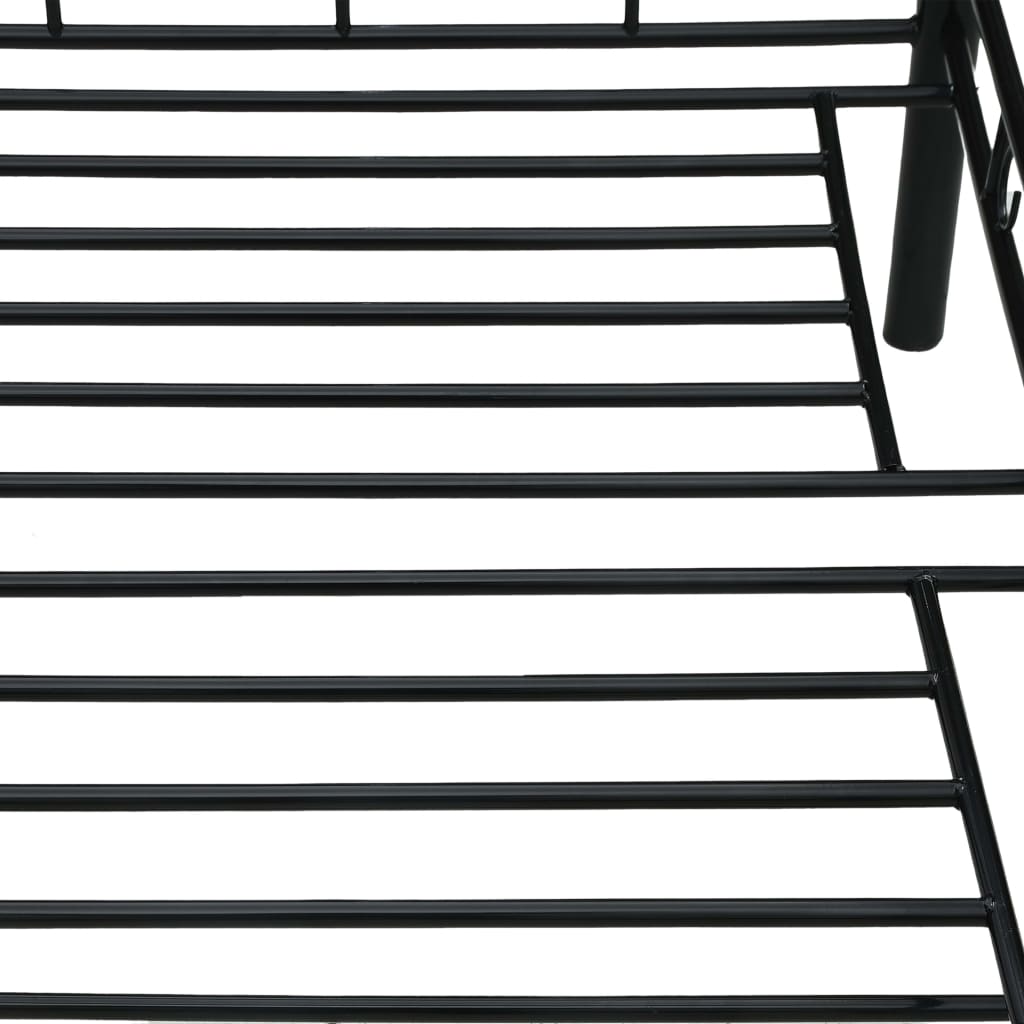 vidaXL Daybed Frame without Mattress Black Metal 90x200cm