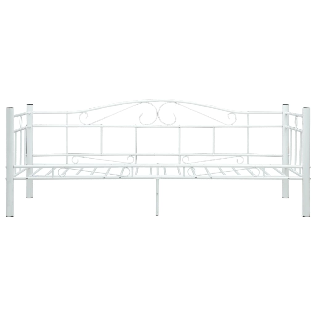 vidaXL Daybed Frame without Mattress White Metal 90x200cm