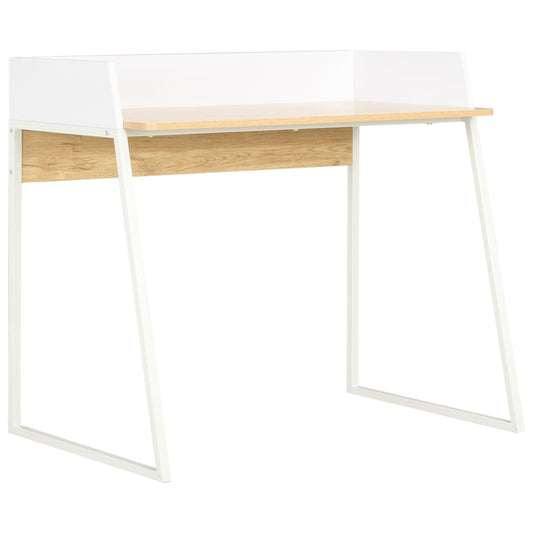 20265 vidaXL Desk White and Oak 90x60x88 cm