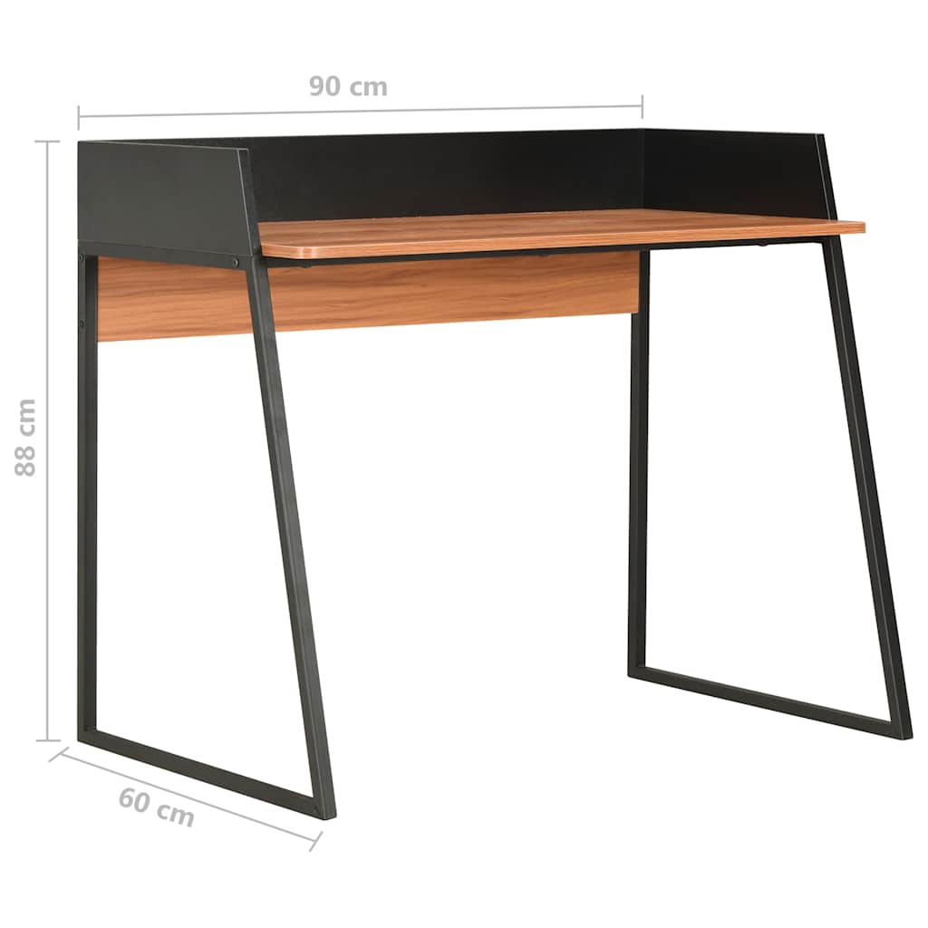 vidaXL Desk | Black and Brown | Engineered wood and powder-coated steel