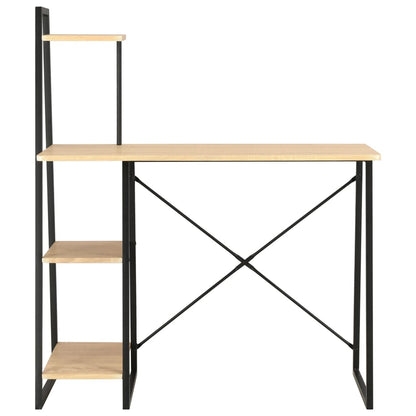 vidaXL Desk with Shelving Unit Black and Oak 102x50x117 cm