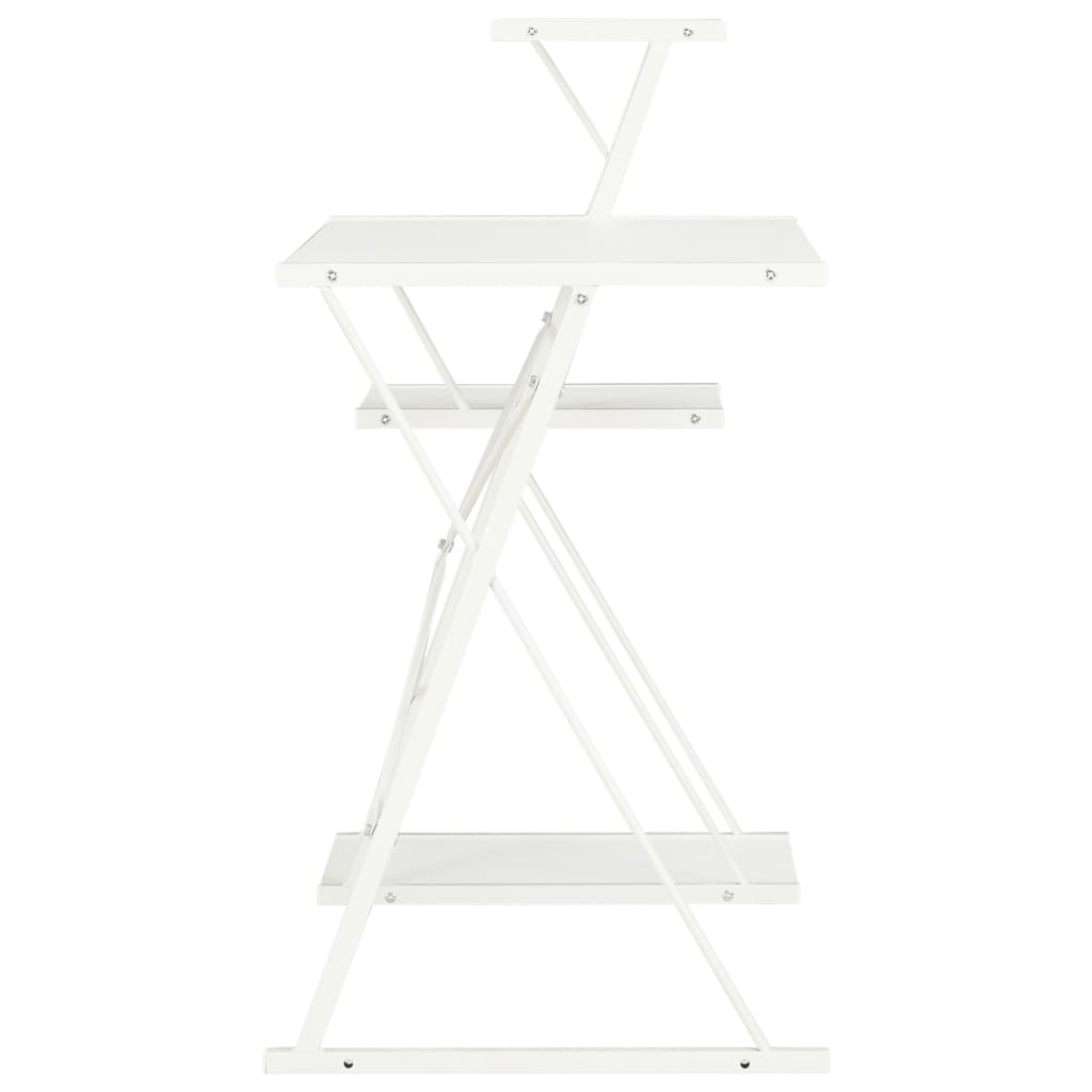 vidaXL Desk with Shelf White 116x50x93 cm