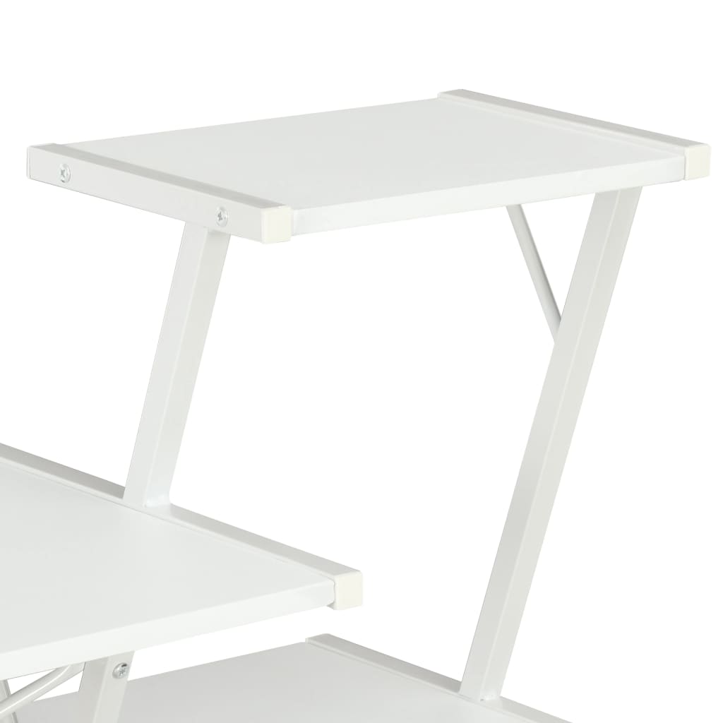 vidaXL Desk with Shelf White 116x50x93 cm
