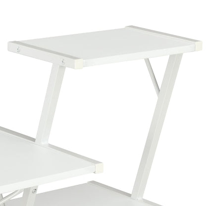 vidaXL Desk with Shelf White 116x50x93 cm