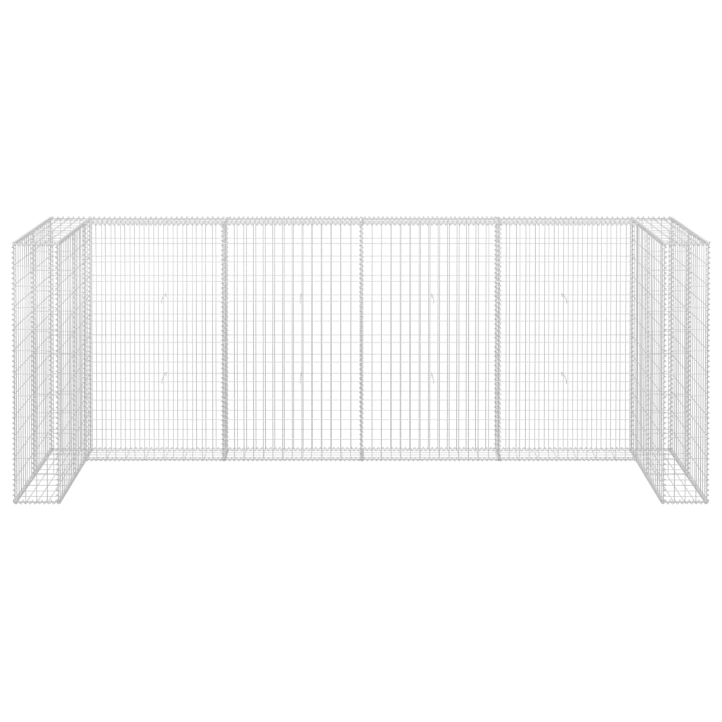 vidaXL Gabion Wall for Garbage Bins Galvanised Steel 320x100x120 cm