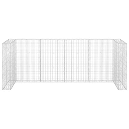 vidaXL Gabion Wall for Garbage Bins Galvanised Steel 320x100x120 cm