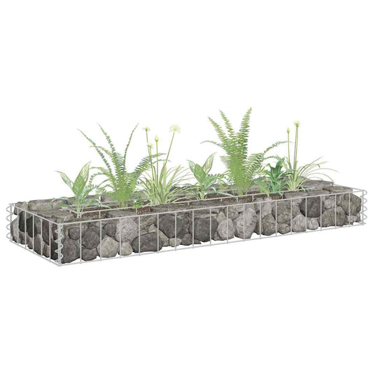 145628 vidaXL Gabion Raised Bed Galvanised Steel 90x30x10 cm