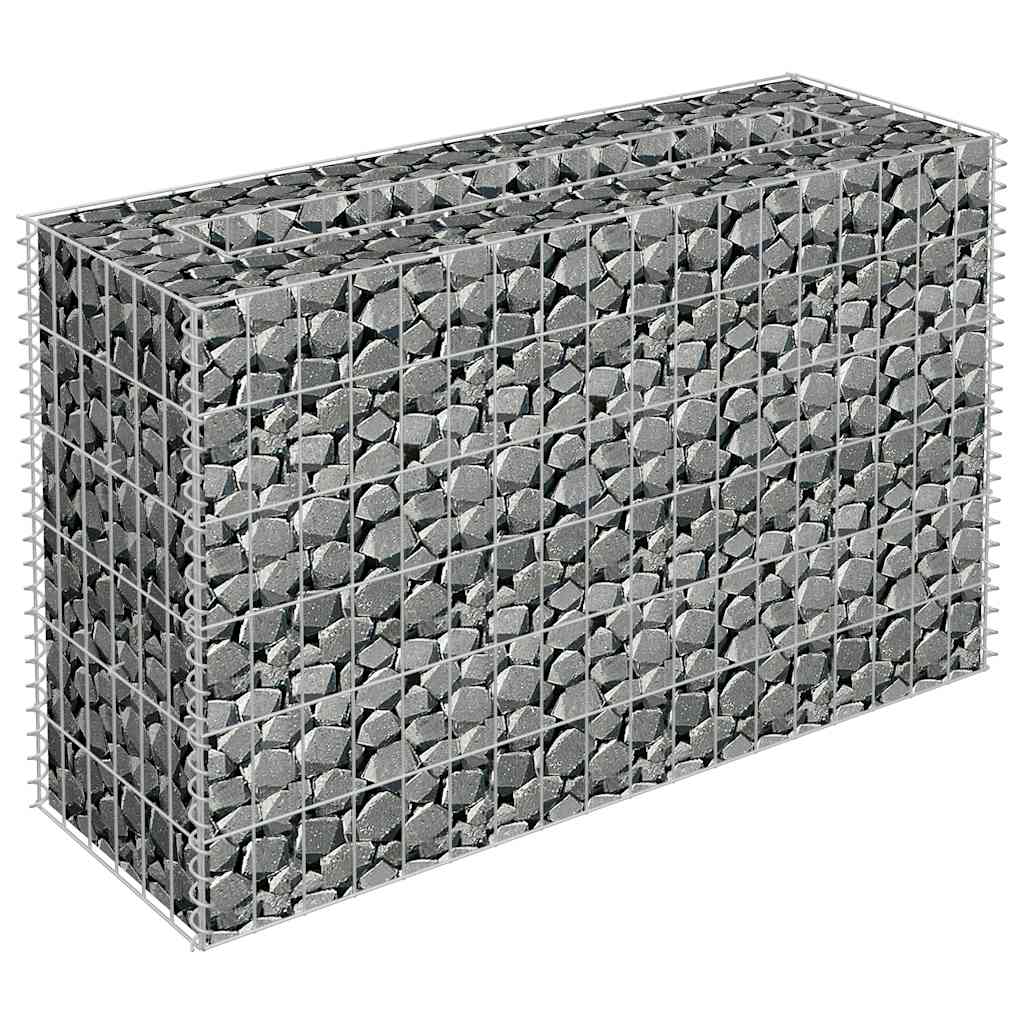145630 vidaXL Gabion Raised Bed Galvanised Steel 90x30x60 cm