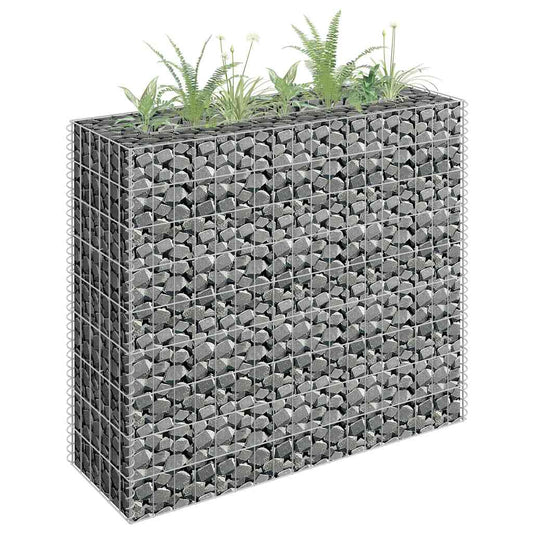 145631 vidaXL Gabion Raised Bed Galvanised Steel 90x30x90 cm