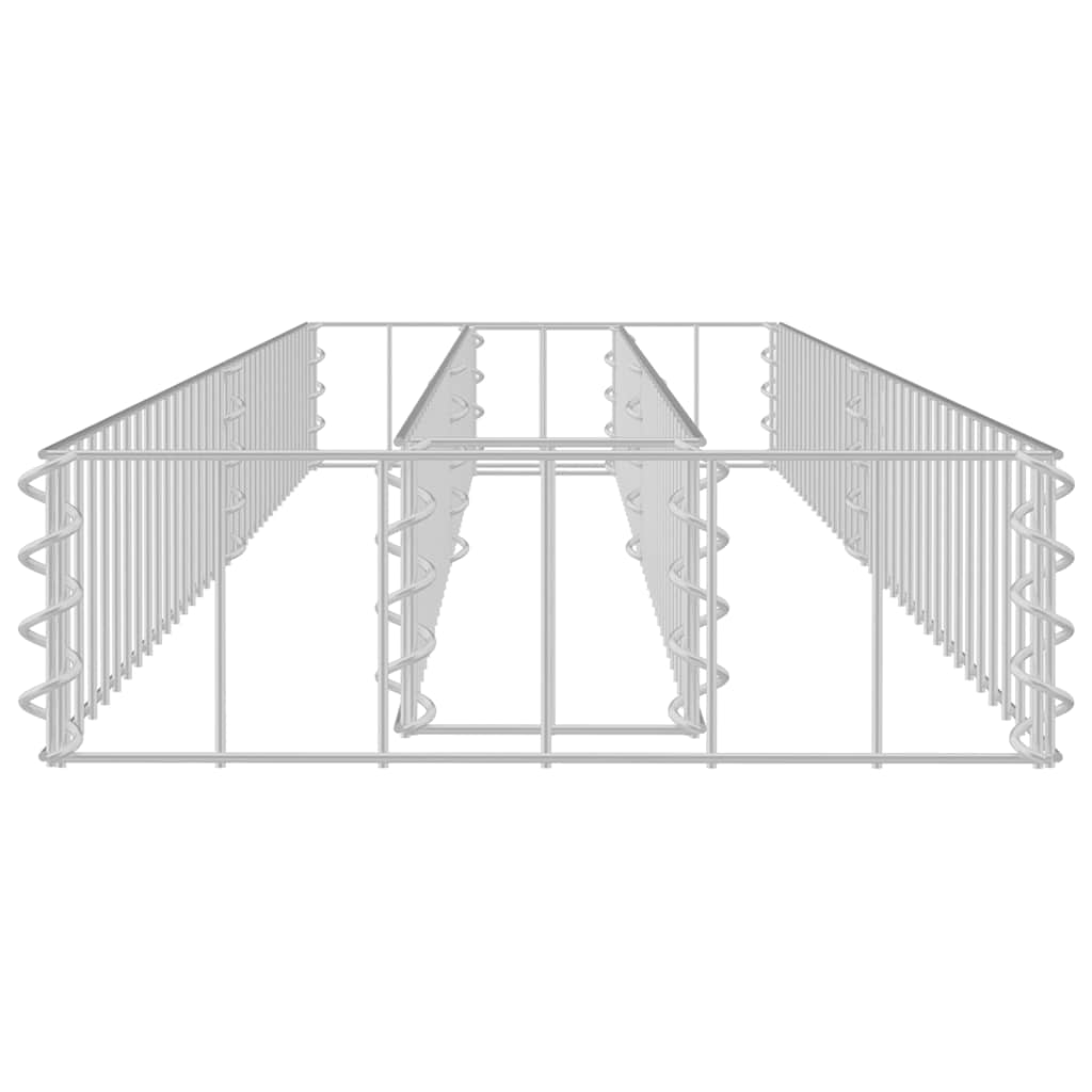145632 vidaXL Gabion Raised Bed Galvanised Steel 180x30x10 cm
