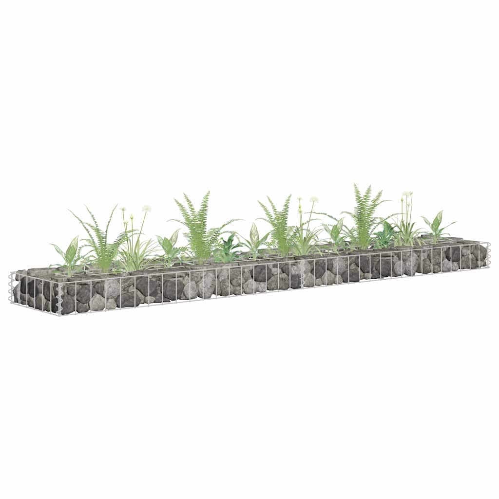145632 vidaXL Gabion Raised Bed Galvanised Steel 180x30x10 cm