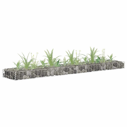 145632 vidaXL Gabion Raised Bed Galvanised Steel 180x30x10 cm