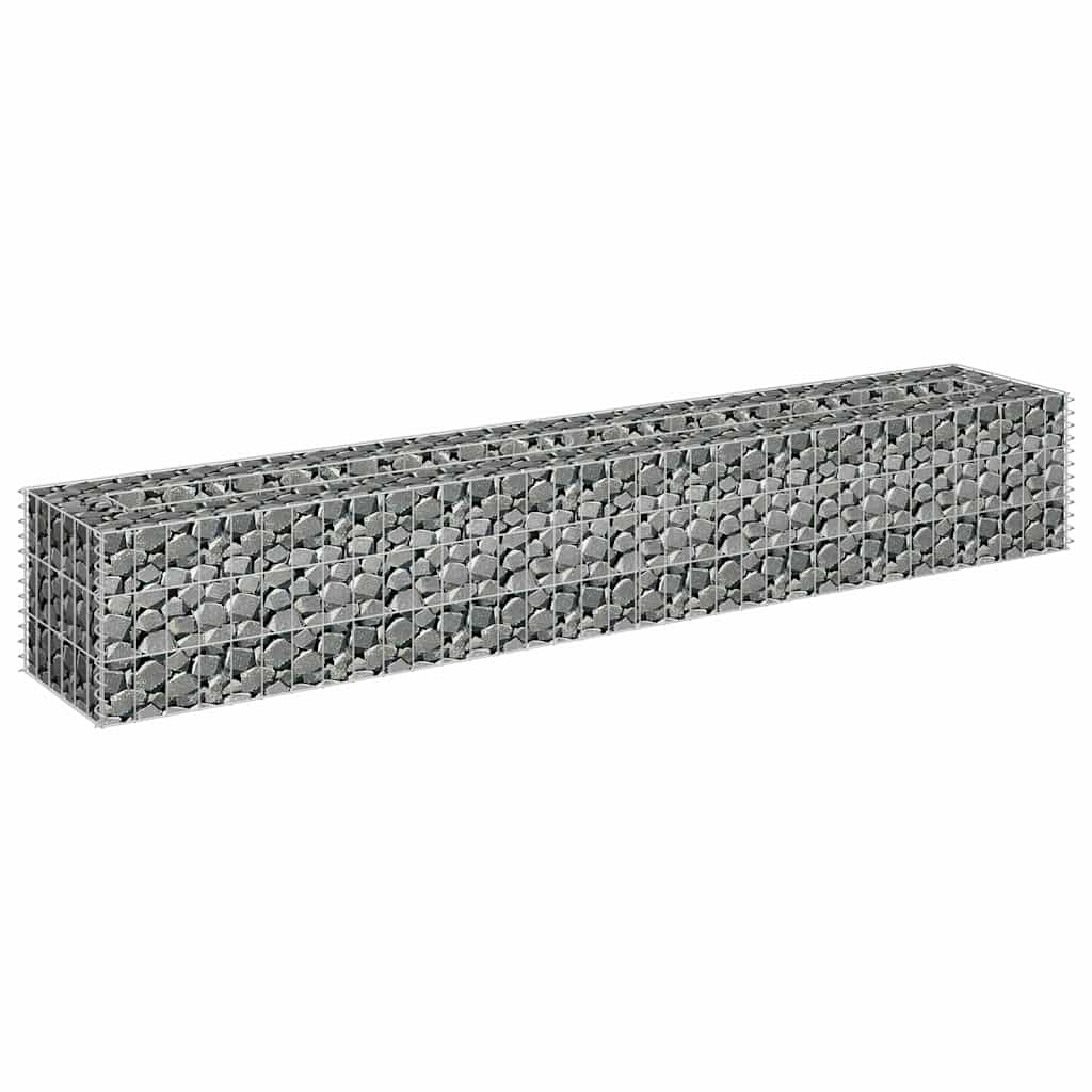 145633 vidaXL Gabion Raised Bed Galvanised Steel 180x30x30 cm