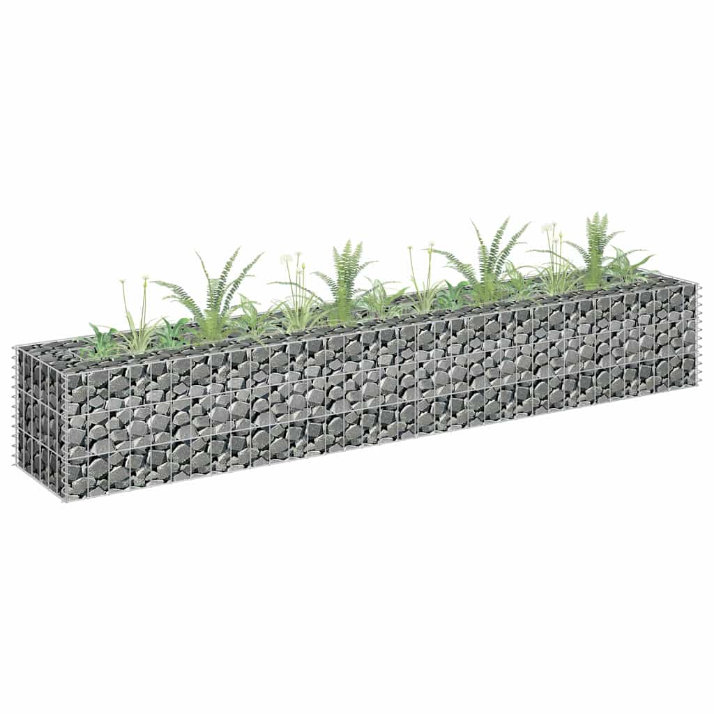 145633 vidaXL Gabion Raised Bed Galvanised Steel 180x30x30 cm