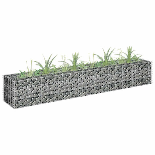 145633 vidaXL Gabion Raised Bed Galvanised Steel 180x30x30 cm