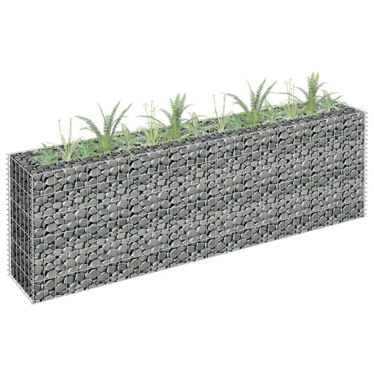 145634 vidaXL Gabion Raised Bed Galvanised Steel 180x30x60 cm