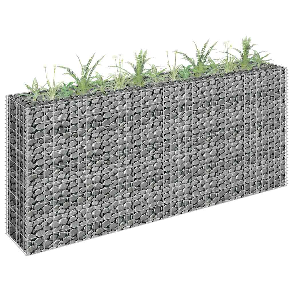 145635 vidaXL Gabion Raised Bed Galvanised Steel 180x30x90 cm