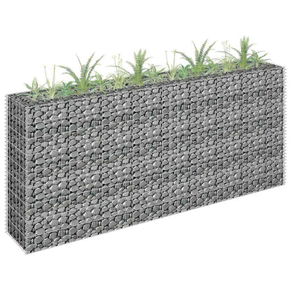 145635 vidaXL Gabion Raised Bed Galvanised Steel 180x30x90 cm