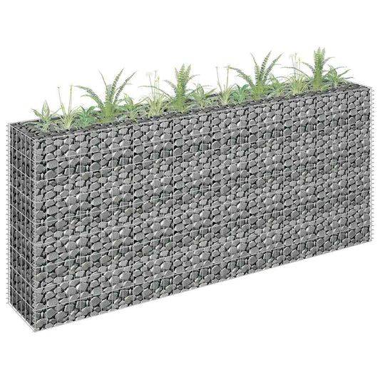 145635 vidaXL Gabion Raised Bed Galvanised Steel 180x30x90 cm