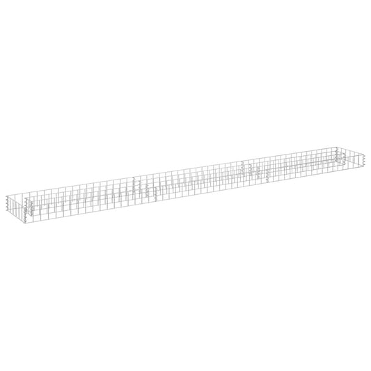 vidaXL Gabion Raised Bed Galvanised Steel 270x30x10 cm