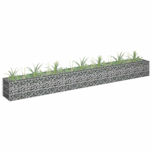 145637 vidaXL Gabion Raised Bed Galvanised Steel 270x30x30 cm