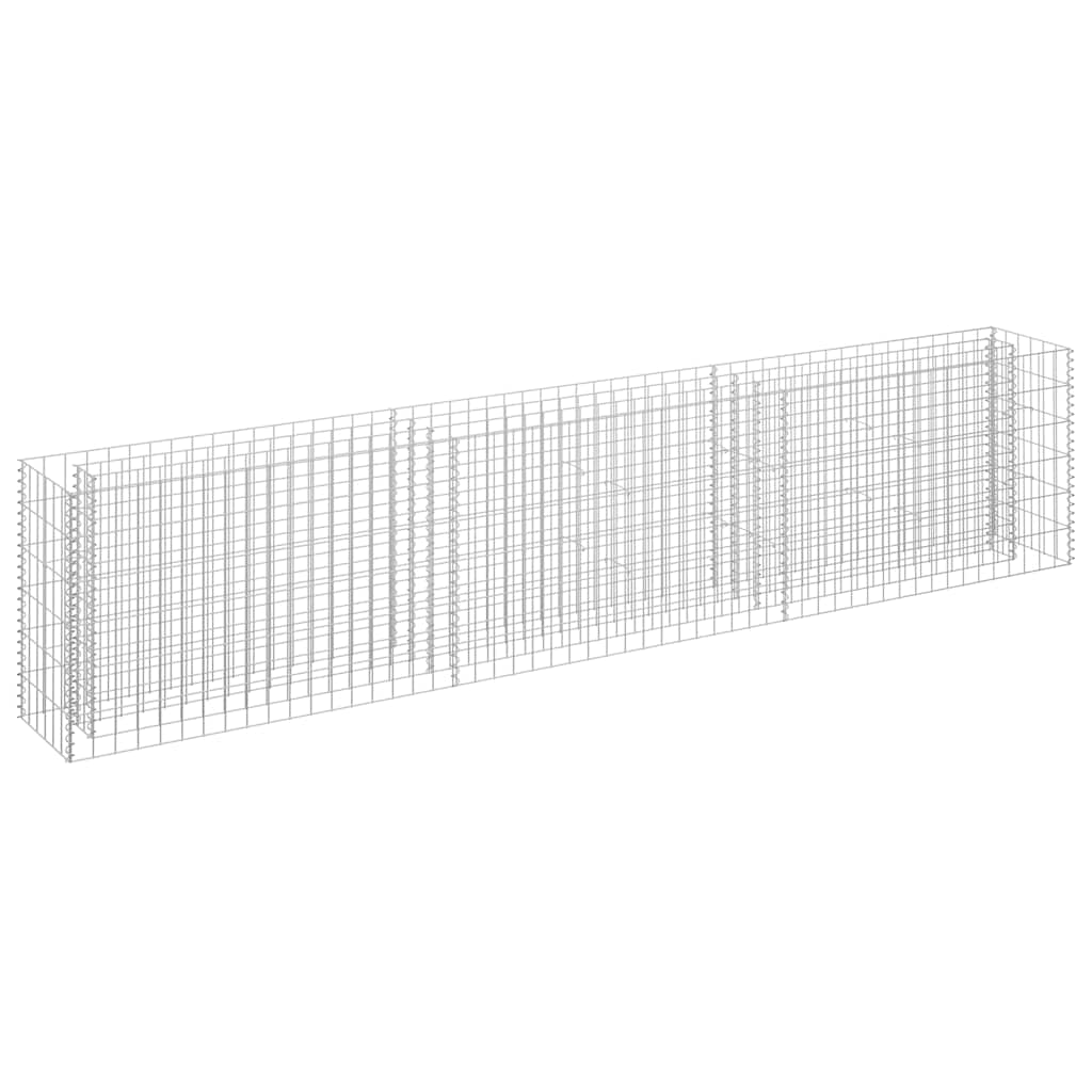 145638 vidaXL Gabion Raised Bed Galvanised Steel 270x30x60 cm