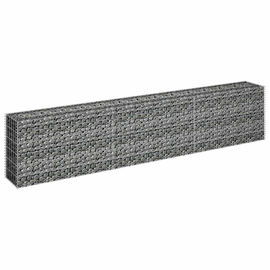 145638 vidaXL Gabion Raised Bed Galvanised Steel 270x30x60 cm