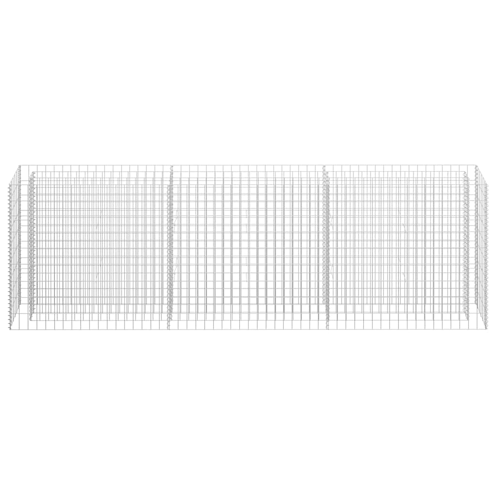 145639 vidaXL Gabion Raised Bed Galvanised Steel 270x30x90 cm