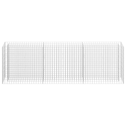 145639 vidaXL Gabion Raised Bed Galvanised Steel 270x30x90 cm