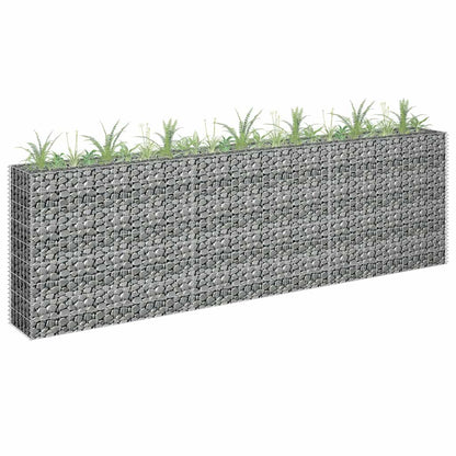 145639 vidaXL Gabion Raised Bed Galvanised Steel 270x30x90 cm