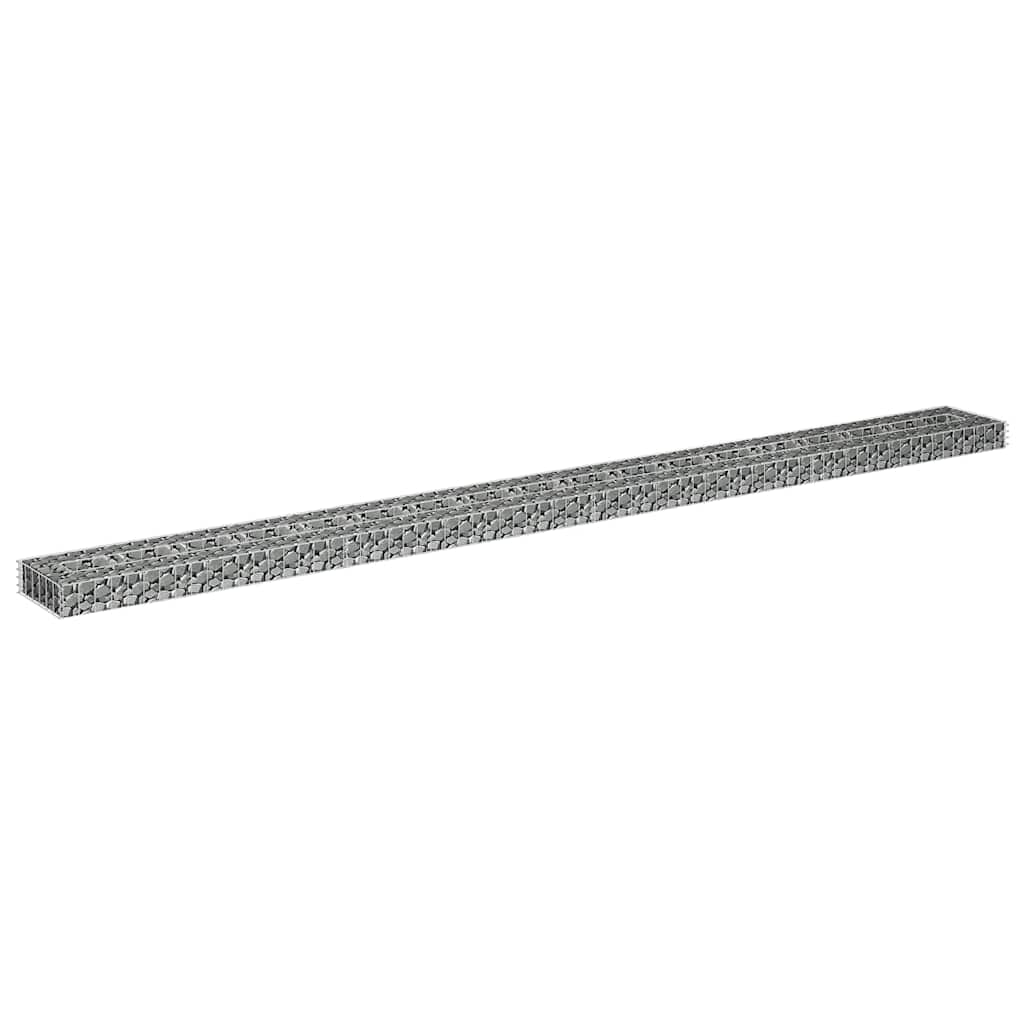 145640 vidaXL Gabion Raised Bed Galvanised Steel 360x30x10 cm