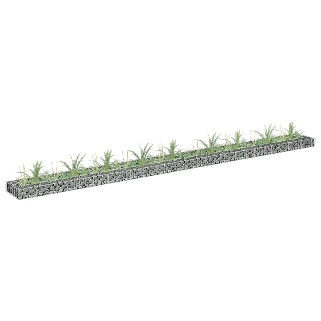 145640 vidaXL Gabion Raised Bed Galvanised Steel 360x30x10 cm