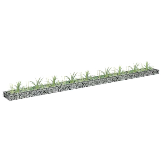 145640 vidaXL Gabion Raised Bed Galvanised Steel 360x30x10 cm