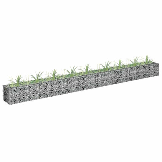 145641 vidaXL Gabion Raised Bed Galvanised Steel 360x30x30 cm
