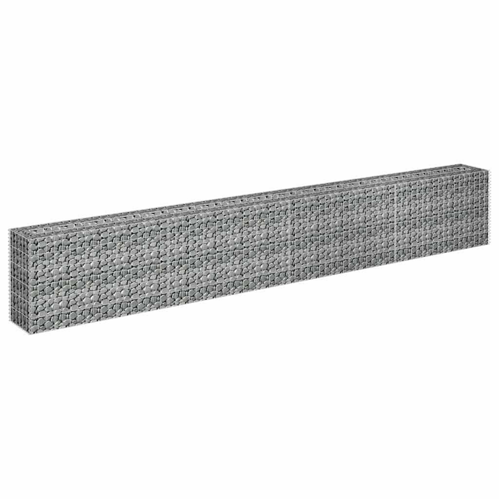 145642 vidaXL Gabion Raised Bed Galvanised Steel 360x30x60 cm
