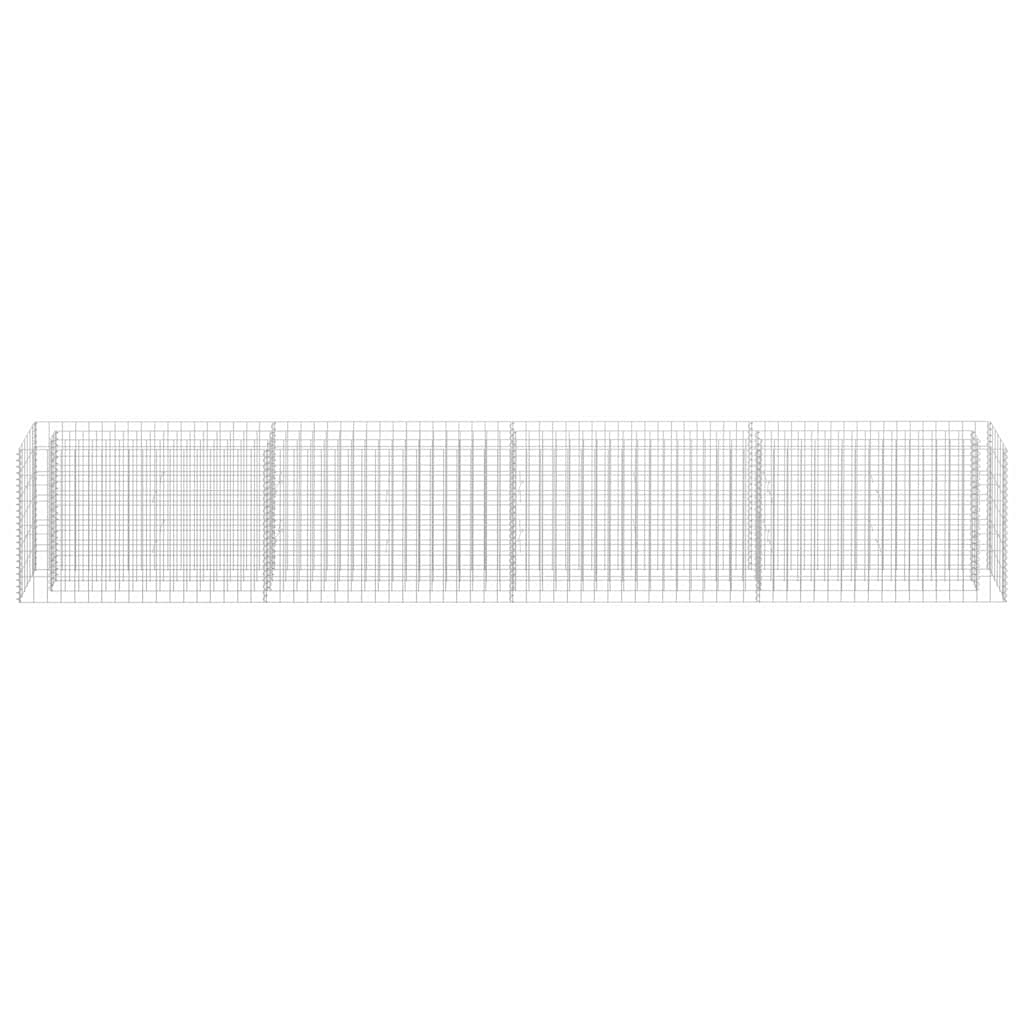 145642 vidaXL Gabion Raised Bed Galvanised Steel 360x30x60 cm