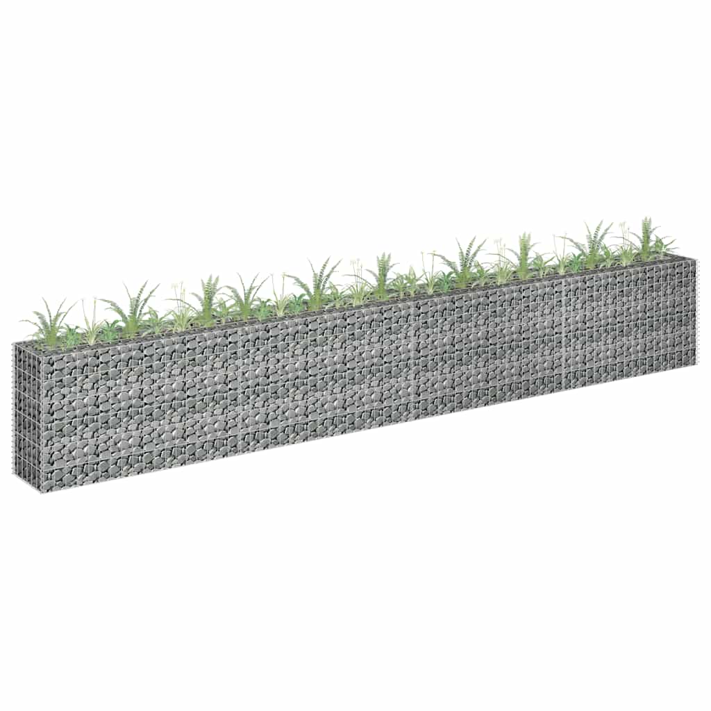 145642 vidaXL Gabion Raised Bed Galvanised Steel 360x30x60 cm