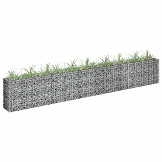145642 vidaXL Gabion Raised Bed Galvanised Steel 360x30x60 cm