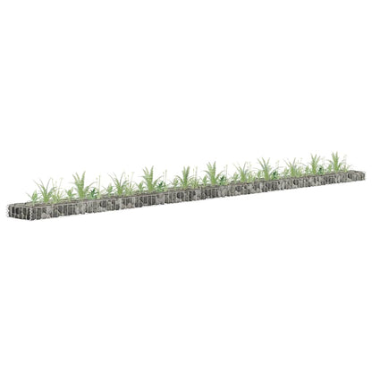 145644 vidaXL Gabion Raised Bed Galvanised Steel 450x30x10 cm