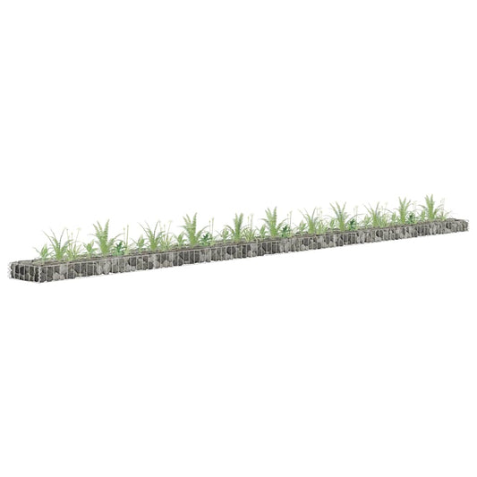 145644 vidaXL Gabion Raised Bed Galvanised Steel 450x30x10 cm
