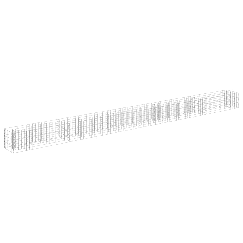 145645 vidaXL Gabion Raised Bed Galvanised Steel 450x30x30 cm