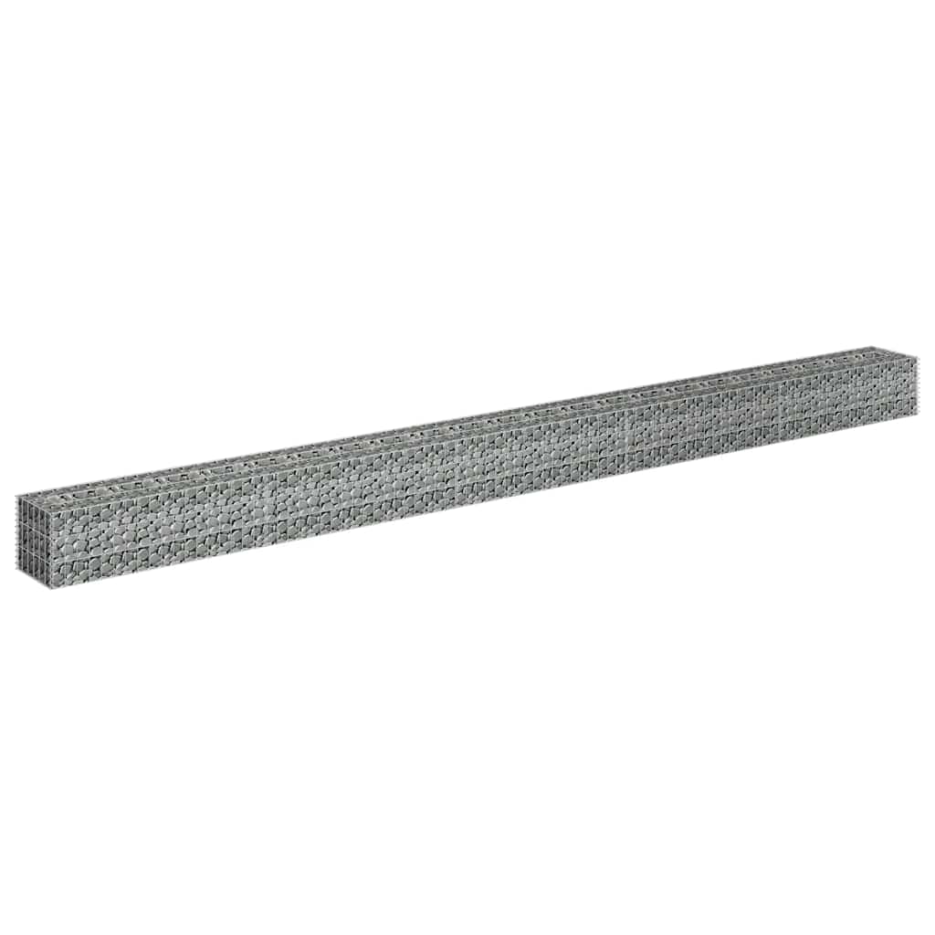 vidaXL Gabion Raised Bed Galvanised Steel 450x30x30 cm