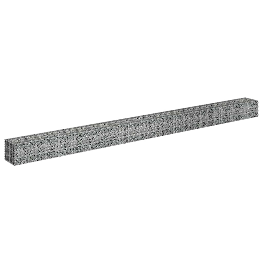 145645 vidaXL Gabion Raised Bed Galvanised Steel 450x30x30 cm