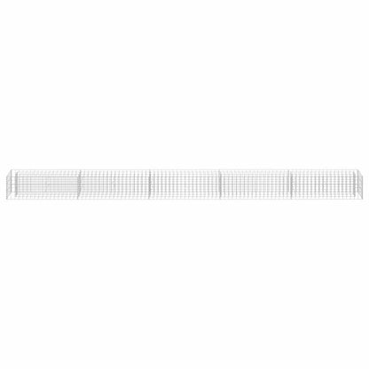 145645 vidaXL Gabion Raised Bed Galvanised Steel 450x30x30 cm
