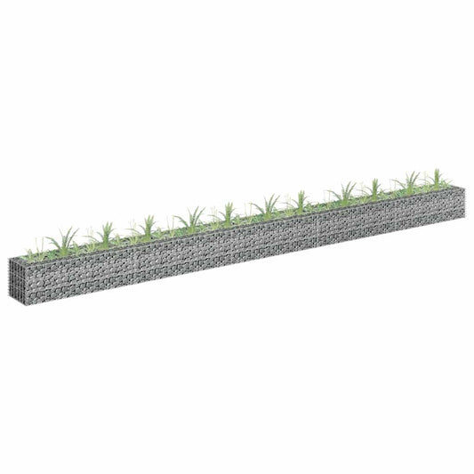145645 vidaXL Gabion Raised Bed Galvanised Steel 450x30x30 cm