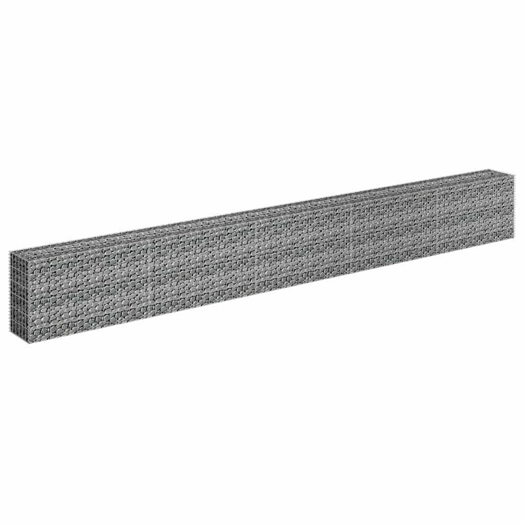 145646 vidaXL Gabion Raised Bed Galvanised Steel 450x30x60 cm