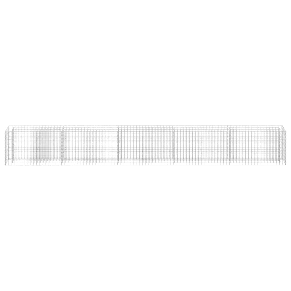 145646 vidaXL Gabion Raised Bed Galvanised Steel 450x30x60 cm