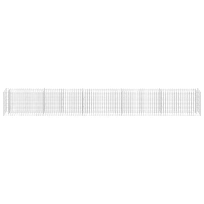 145646 vidaXL Gabion Raised Bed Galvanised Steel 450x30x60 cm